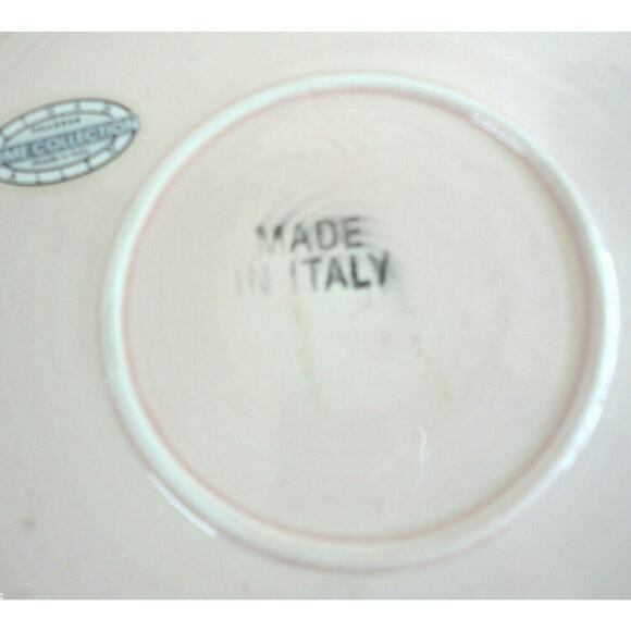 Ethan Allen Dinner Plate Italian Pottery 10" Pink Leaves Raised Leaf Italy New - Picture 4 of 6